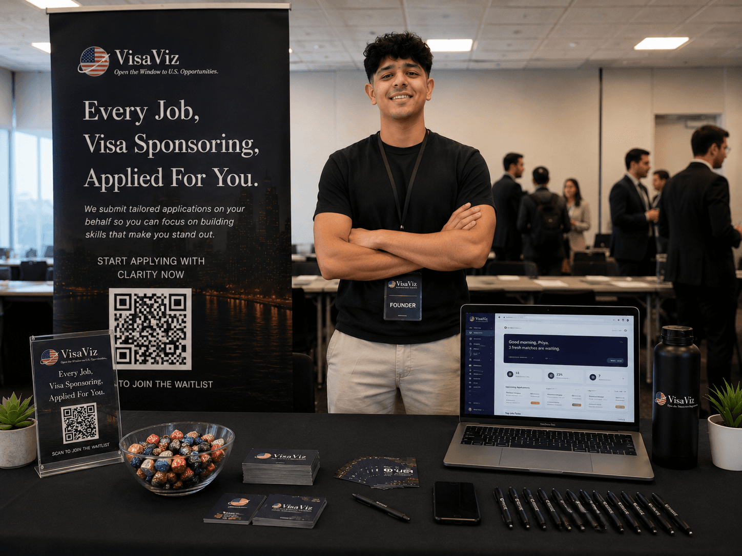 VisaViz table at a student event